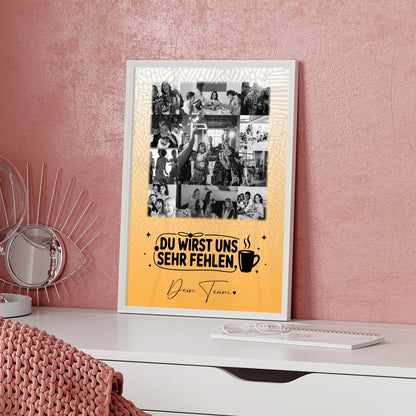 Abschied Kollegin Poster Unbezahlbarer Schatz Collage mit 11 Fotos