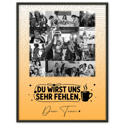 Abschied Kollegin Poster Unbezahlbarer Schatz Collage mit 11 Fotos
