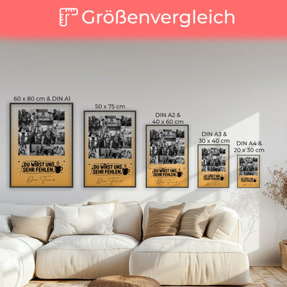 Abschied Kollegin Poster Unbezahlbarer Schatz Collage mit 11 Fotos
