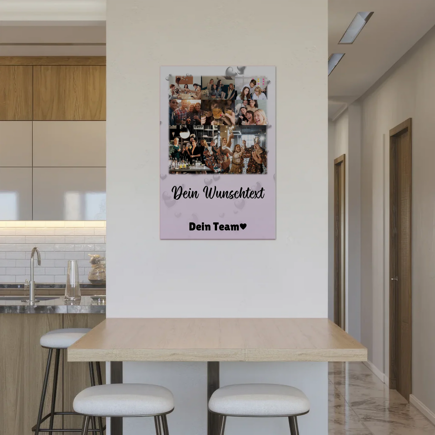 Fotoboard Magnet Poster mit 8 Fotos Herz Wunschtext Always Better Together 2