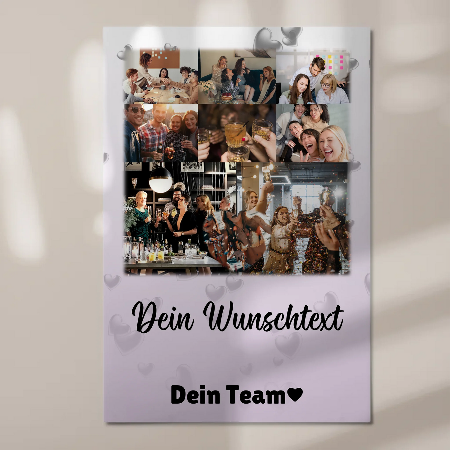 Fotoboard Magnet Poster mit 8 Fotos Herz Wunschtext Always Better Together 1