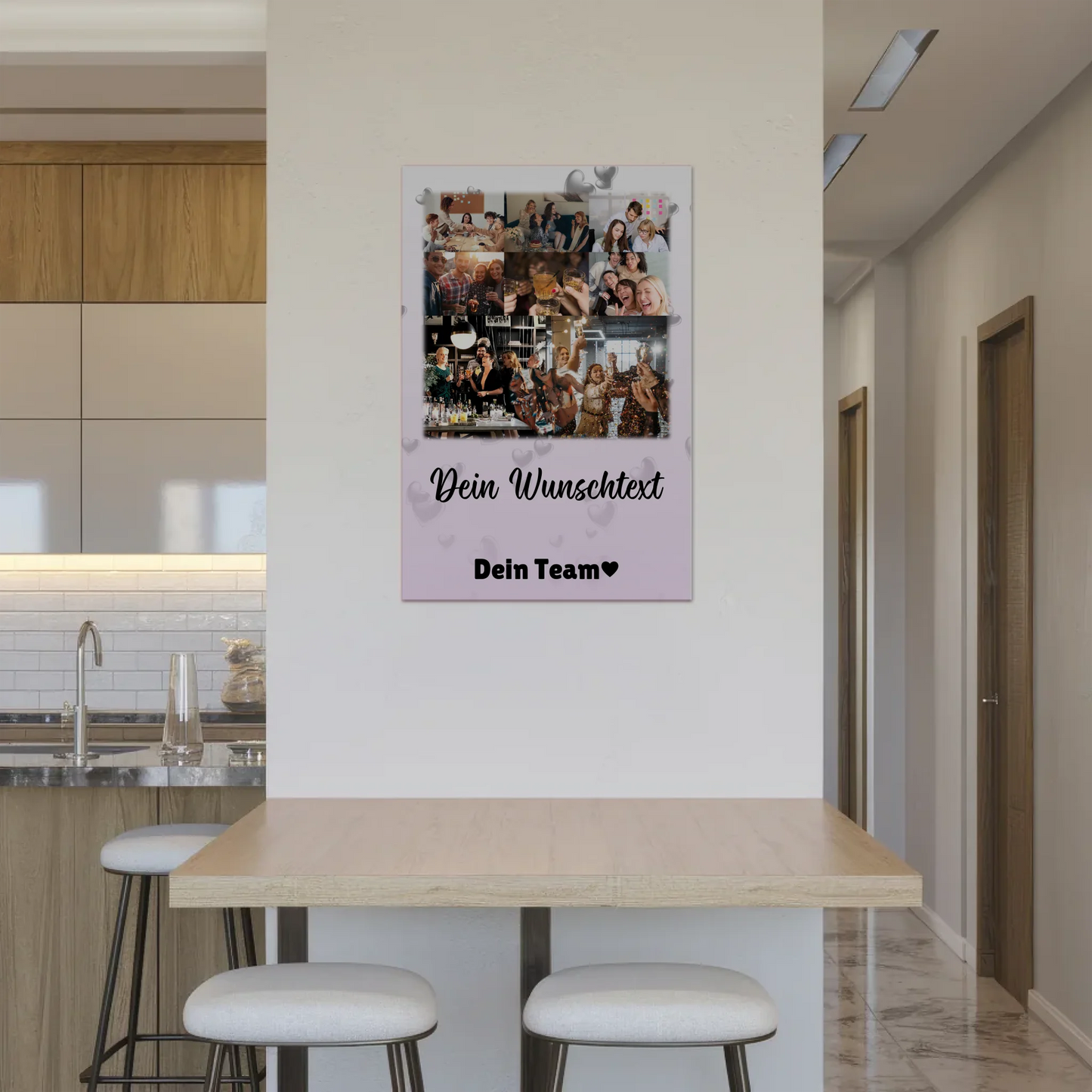 Fotoboard Magnet Poster mit 8 Fotos Herz Wunschtext Always Better Together