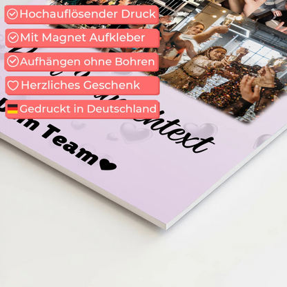 Fotoboard Magnet Poster mit 8 Fotos Herz Wunschtext Always Better Together
