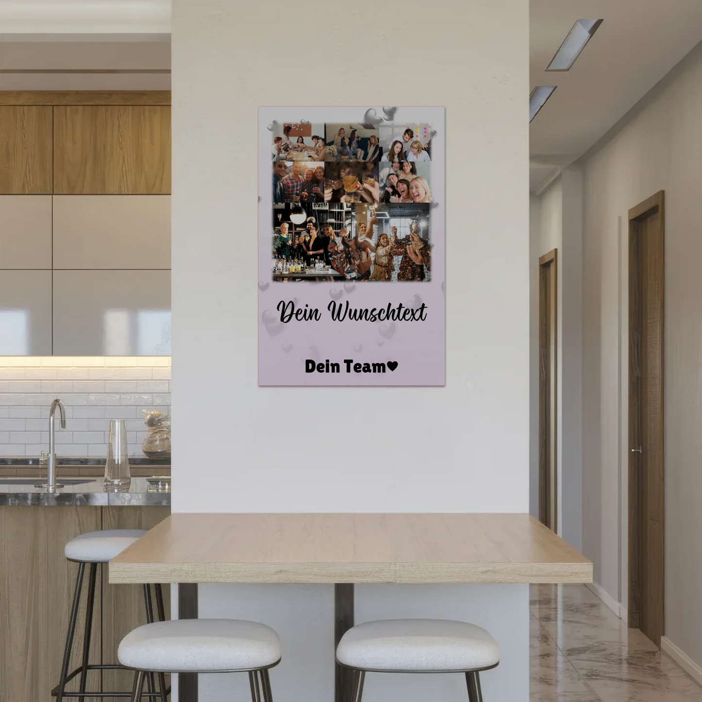 Fotoboard Magnet Poster mit 8 Fotos Herz Wunschtext Always Better Together