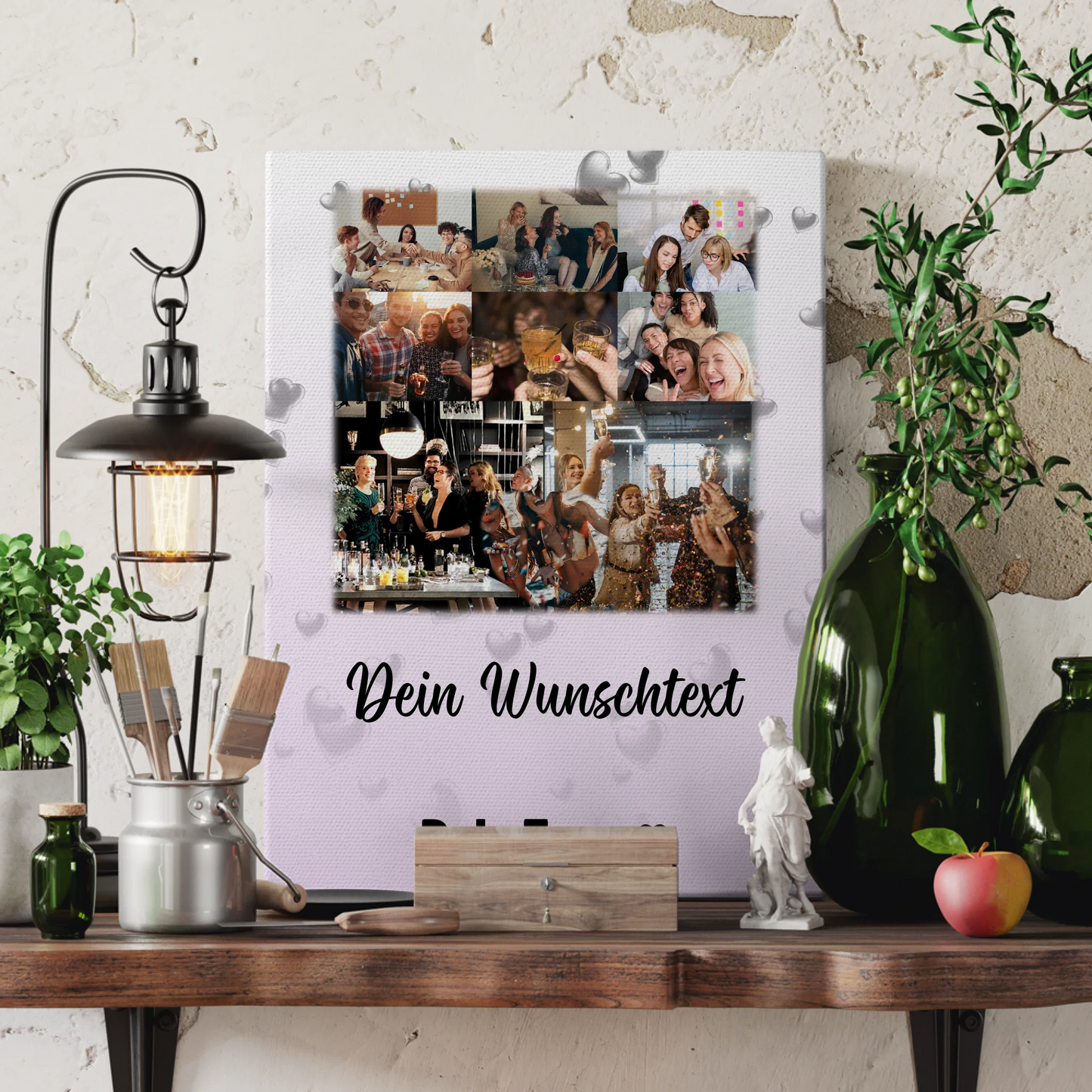 Leinwand Personalisiert mit 8 Fotos 1 Herz Foto Wunschtext Always Better Together 3