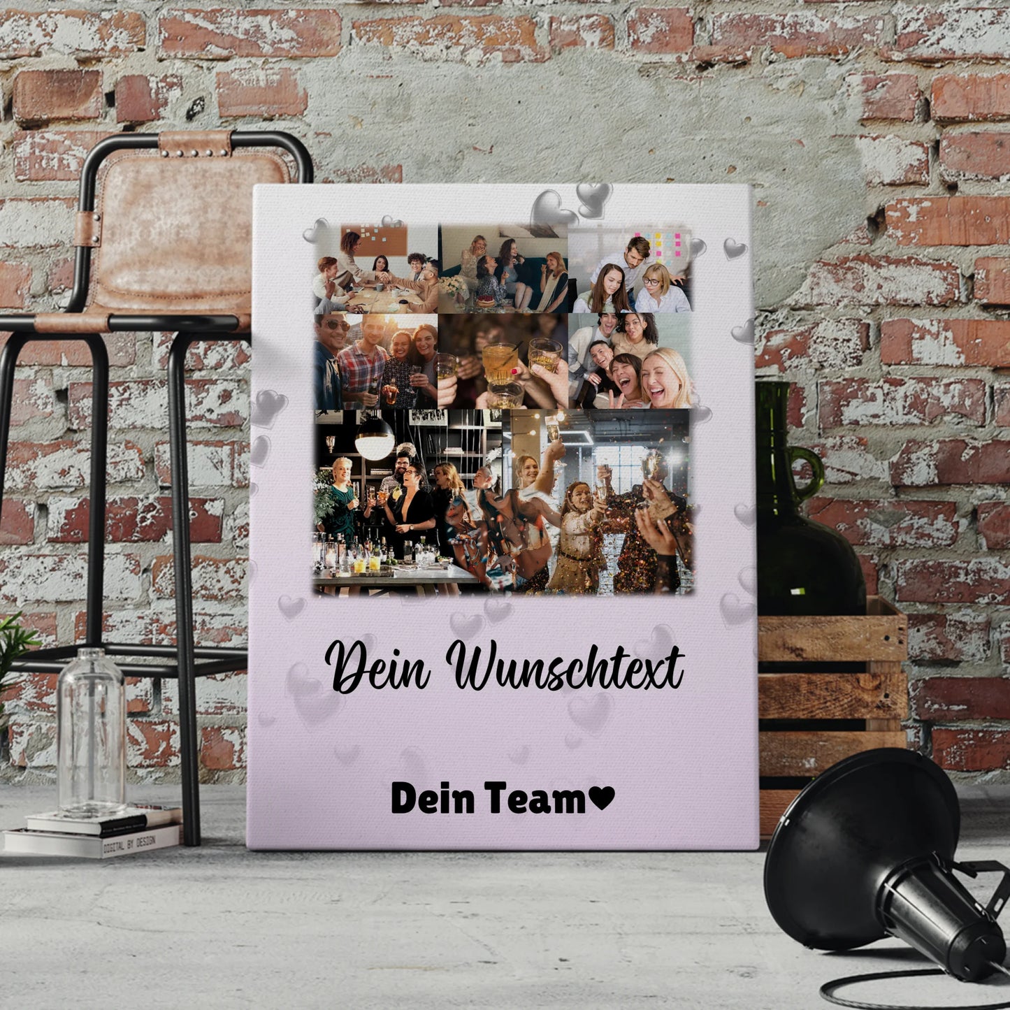 Leinwand Personalisiert mit 8 Fotos 1 Herz Foto Wunschtext Always Better Together 4