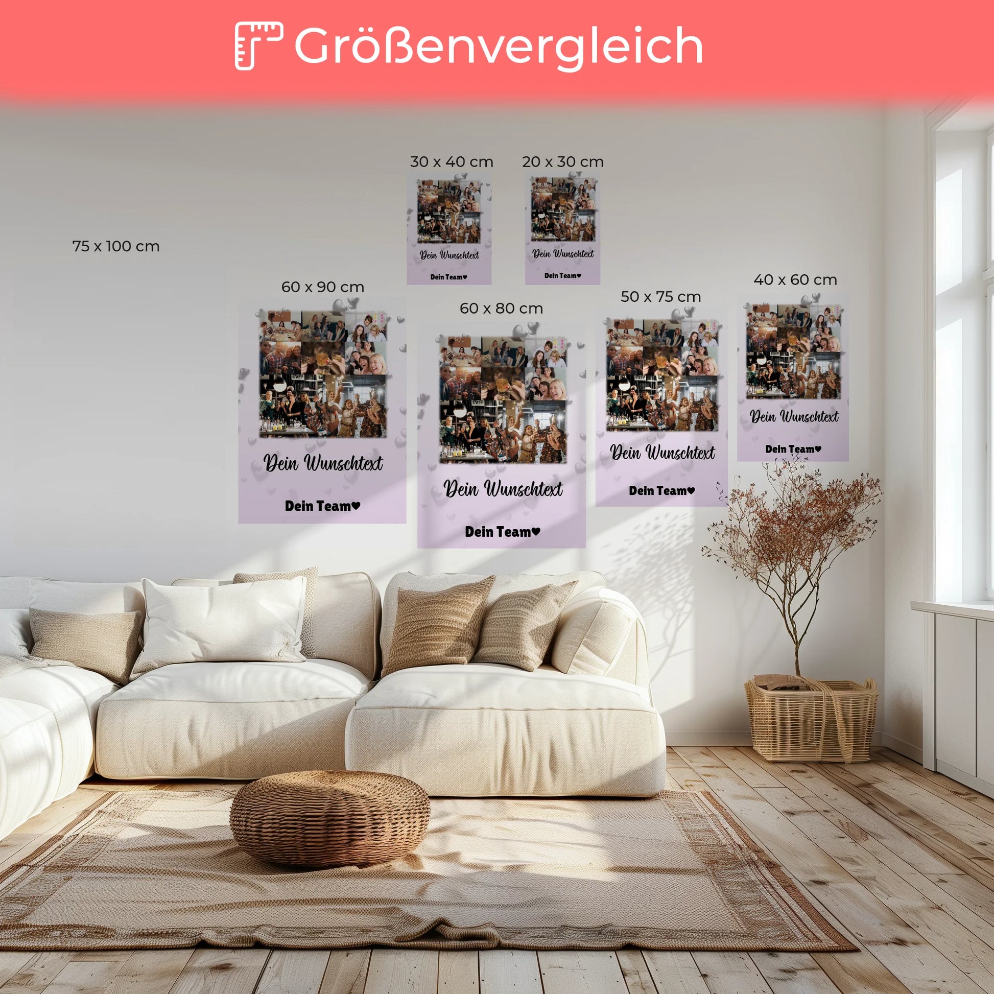 Leinwand Personalisiert mit 8 Fotos 1 Herz Foto Wunschtext Always Better Together 6
