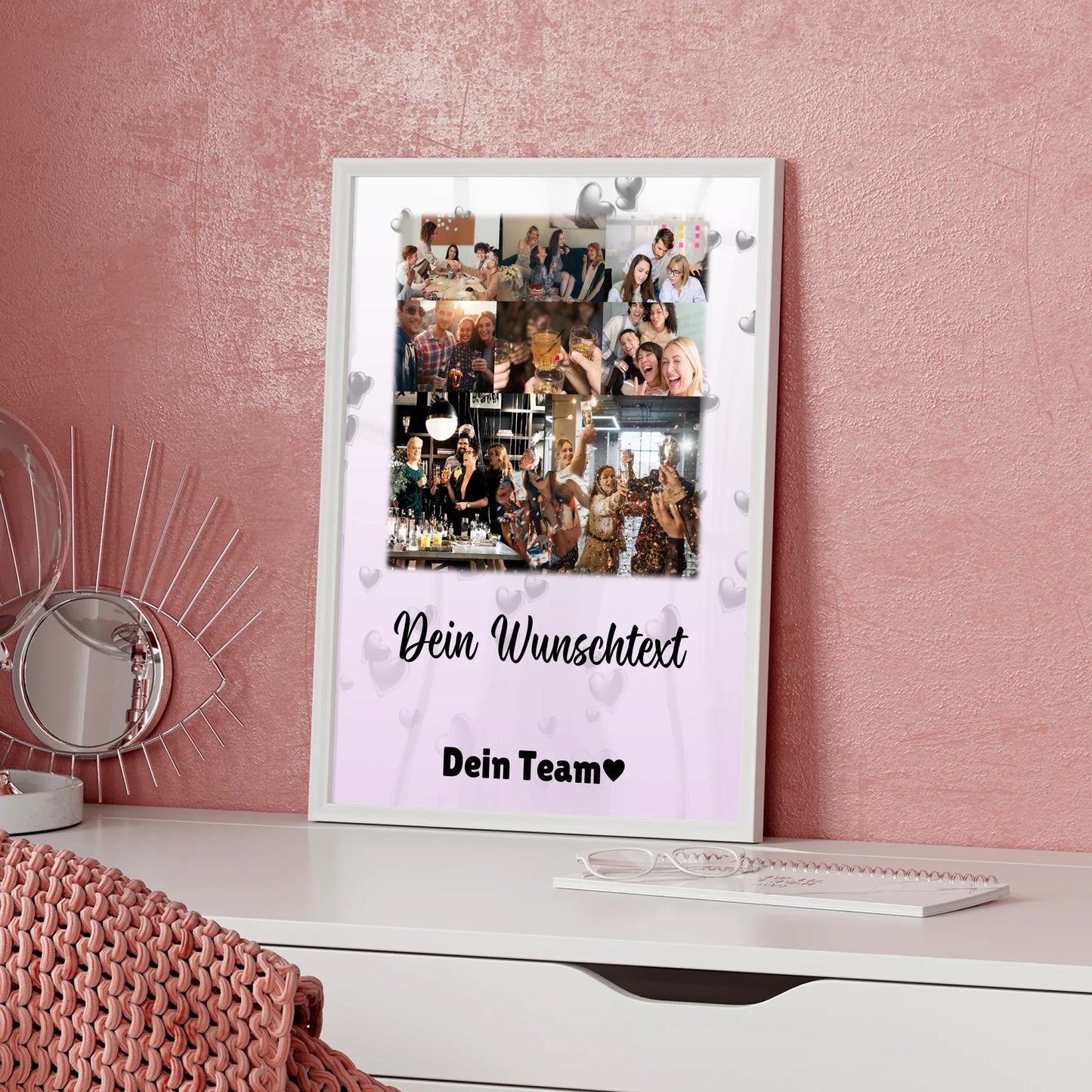 Abschied Kollegin Poster mit 8 Fotos Herz Text Always better together