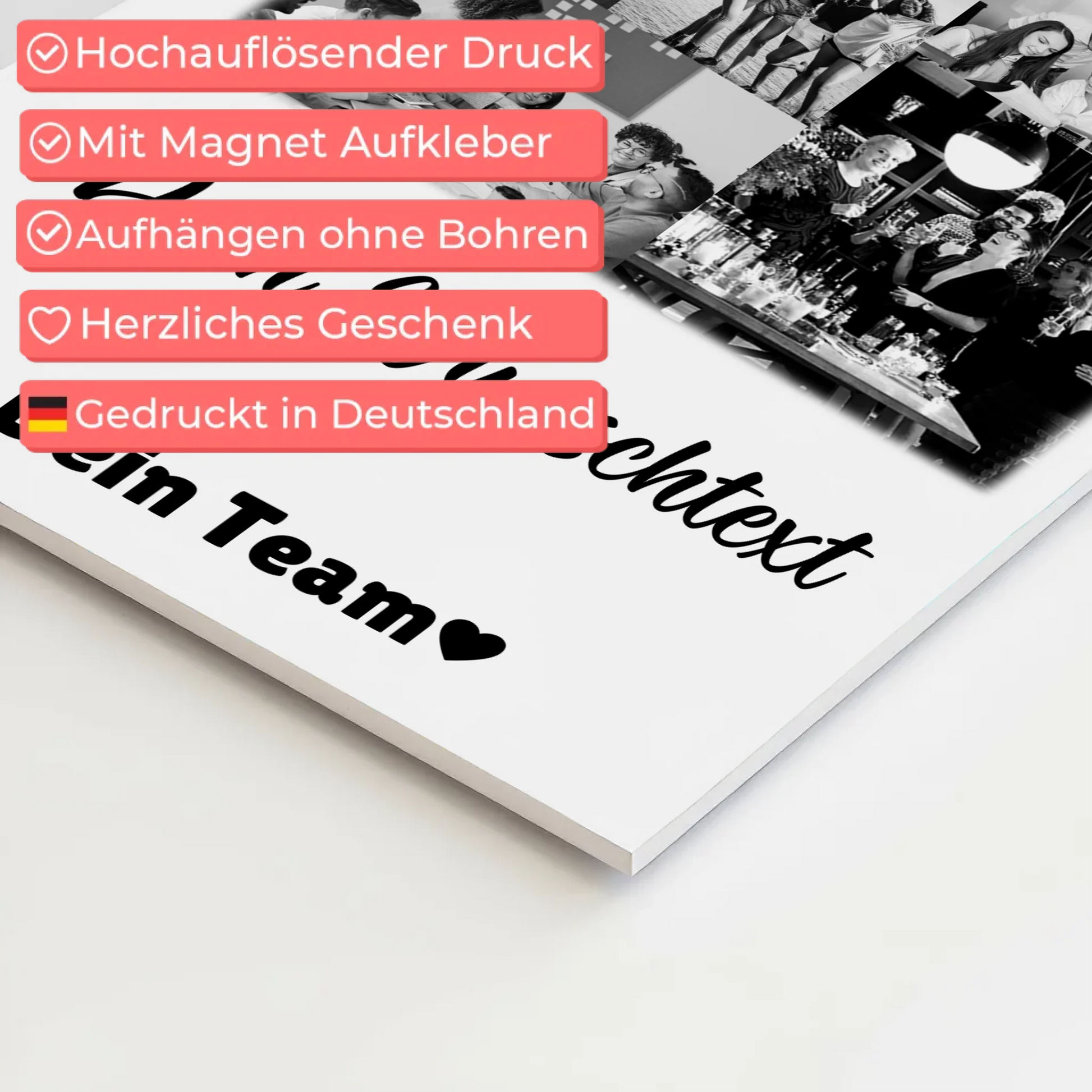 Magnetposter Fotoboard mit 9 Fotos und Wunschtext personalisiertes Geschenk 4