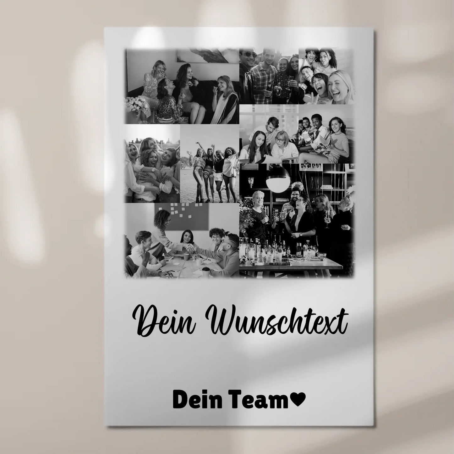 Magnetposter Fotoboard mit 9 Fotos und Wunschtext personalisiertes Geschenk