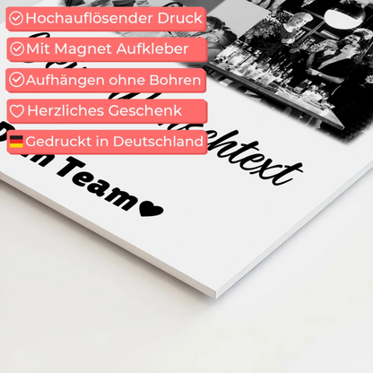 Magnetposter Fotoboard mit 9 Fotos und Wunschtext personalisiertes Geschenk