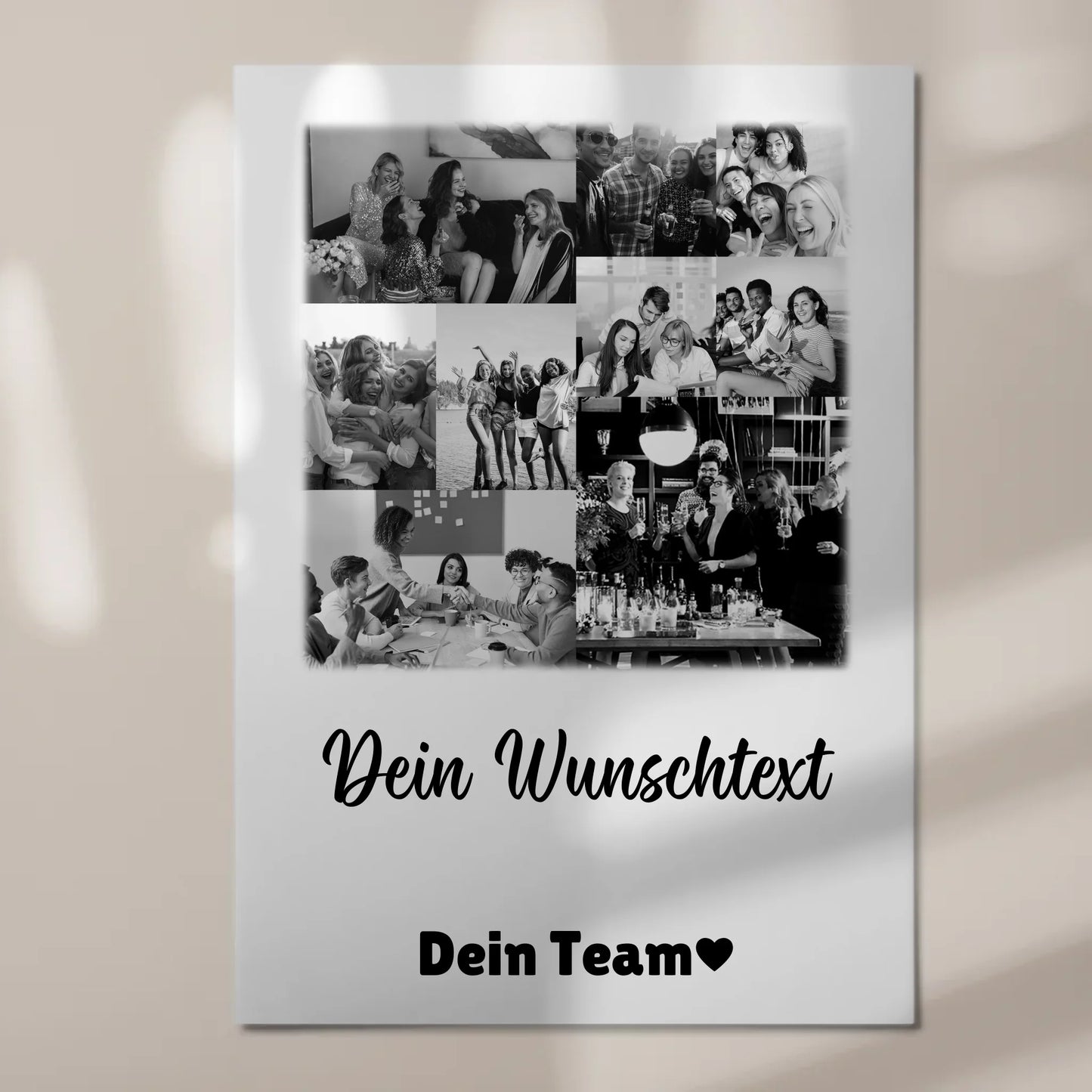 Magnetposter Fotoboard mit 9 Fotos und Wunschtext personalisiertes Geschenk