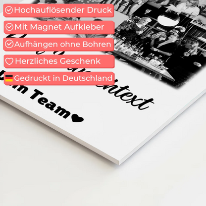 Magnetposter Fotoboard mit 9 Fotos und Wunschtext personalisiertes Geschenk