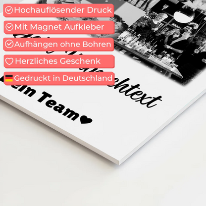 Magnetposter Fotoboard mit 9 Fotos und Wunschtext personalisiertes Geschenk