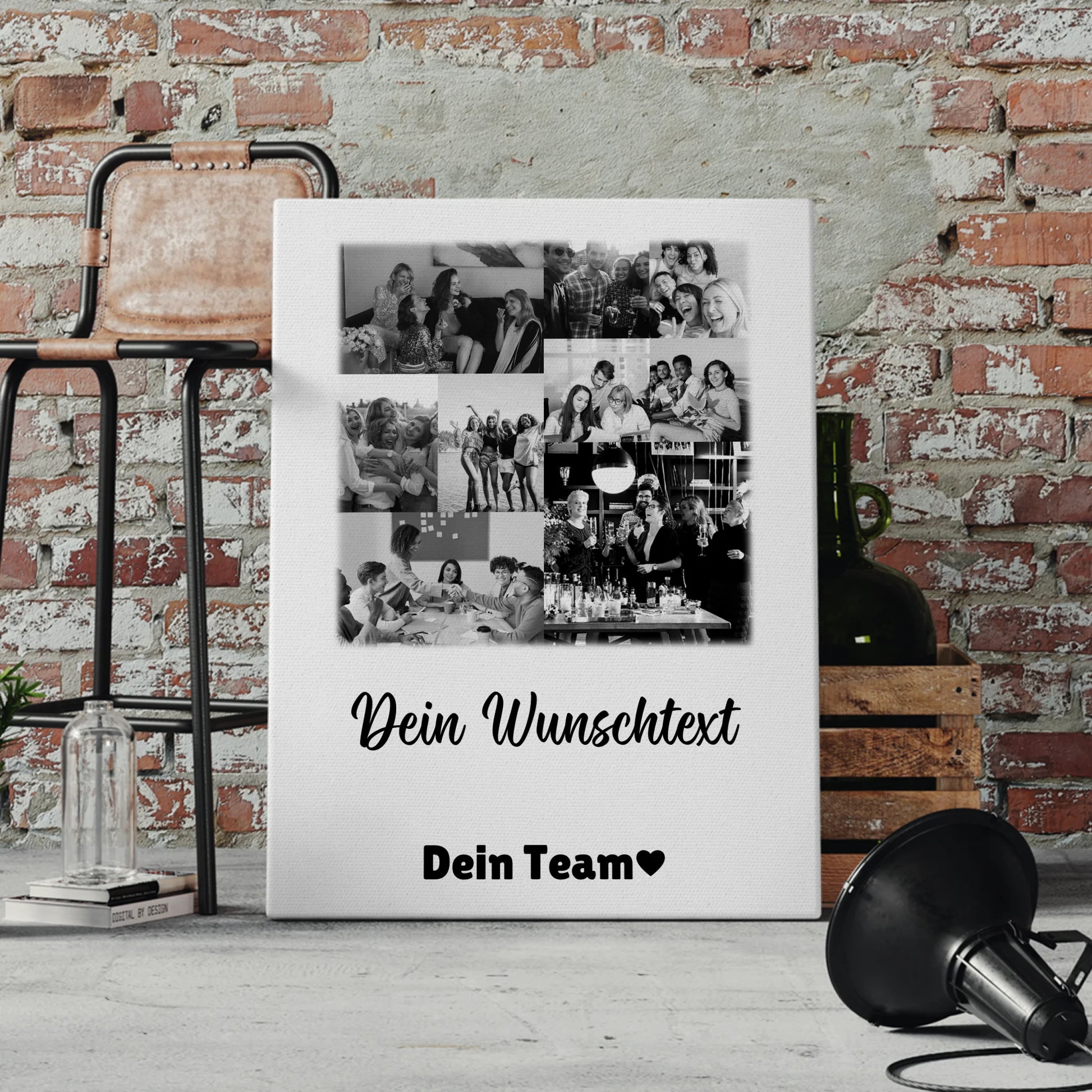 Personalisierte Leinwand Bild mit 9 Fotos und Wunschtext für einzigartige Geschenke 4