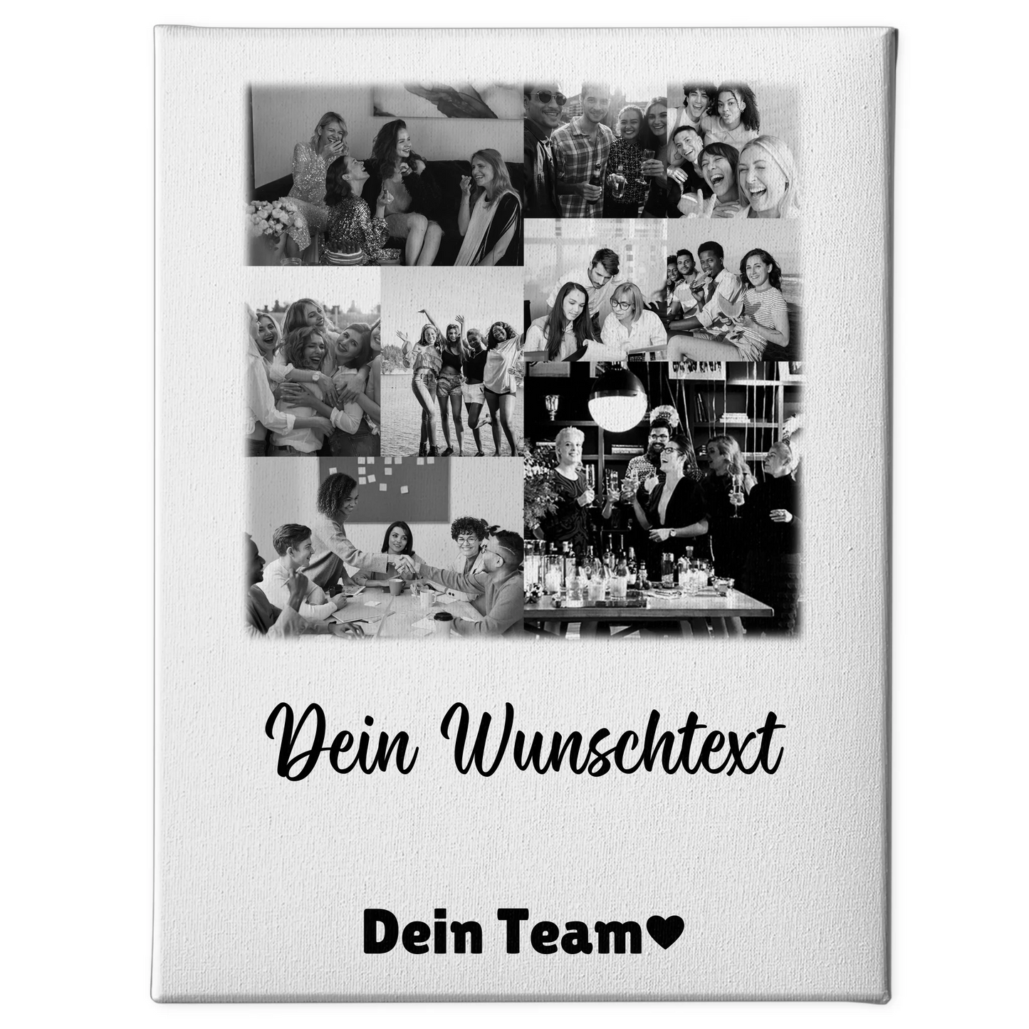 Personalisierte Leinwand Bild mit 9 Fotos und Wunschtext für einzigartige Geschenke 1