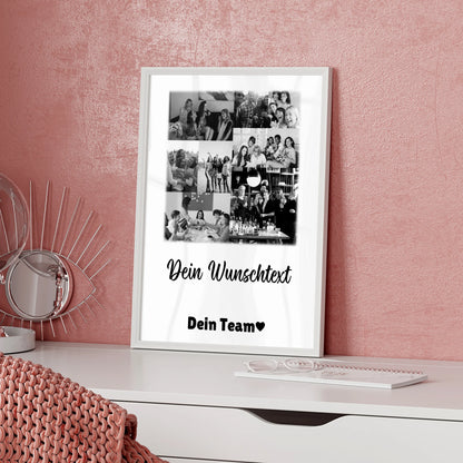 Abschied Kollegin Poster als Geschenkidee mit 9 Fotos und Wunschtext