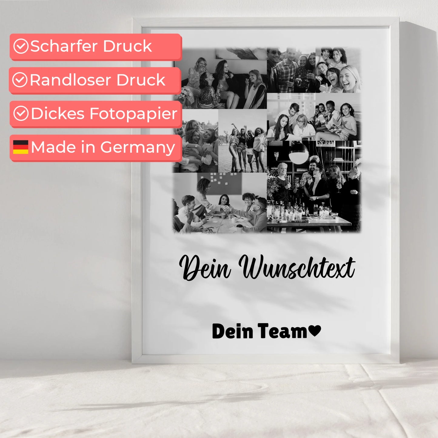 Abschied Kollegin Poster als Geschenkidee mit 9 Fotos und Wunschtext