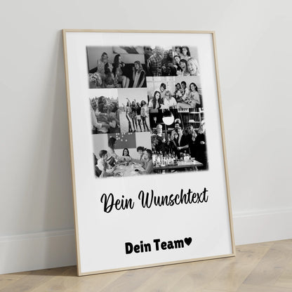 Abschied Kollegin Poster als Geschenkidee mit 9 Fotos und Wunschtext