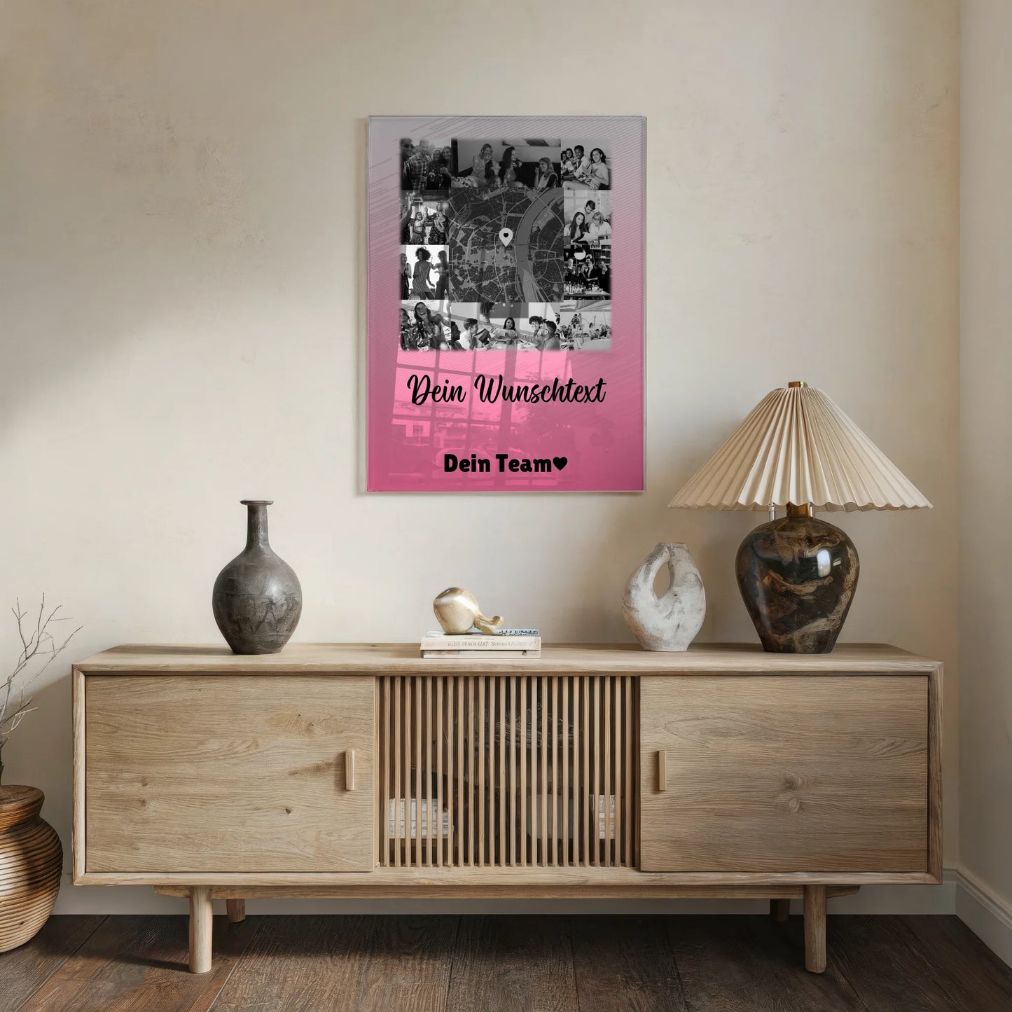 Personalisierte Foto Acrylglas mit 10 Fotos Karte in der Mitte Wunschtext Geschenk