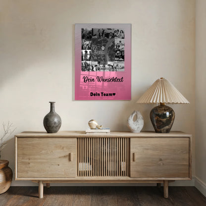 Personalisierte Foto Acrylglas mit 10 Fotos Karte in der Mitte Wunschtext Geschenk