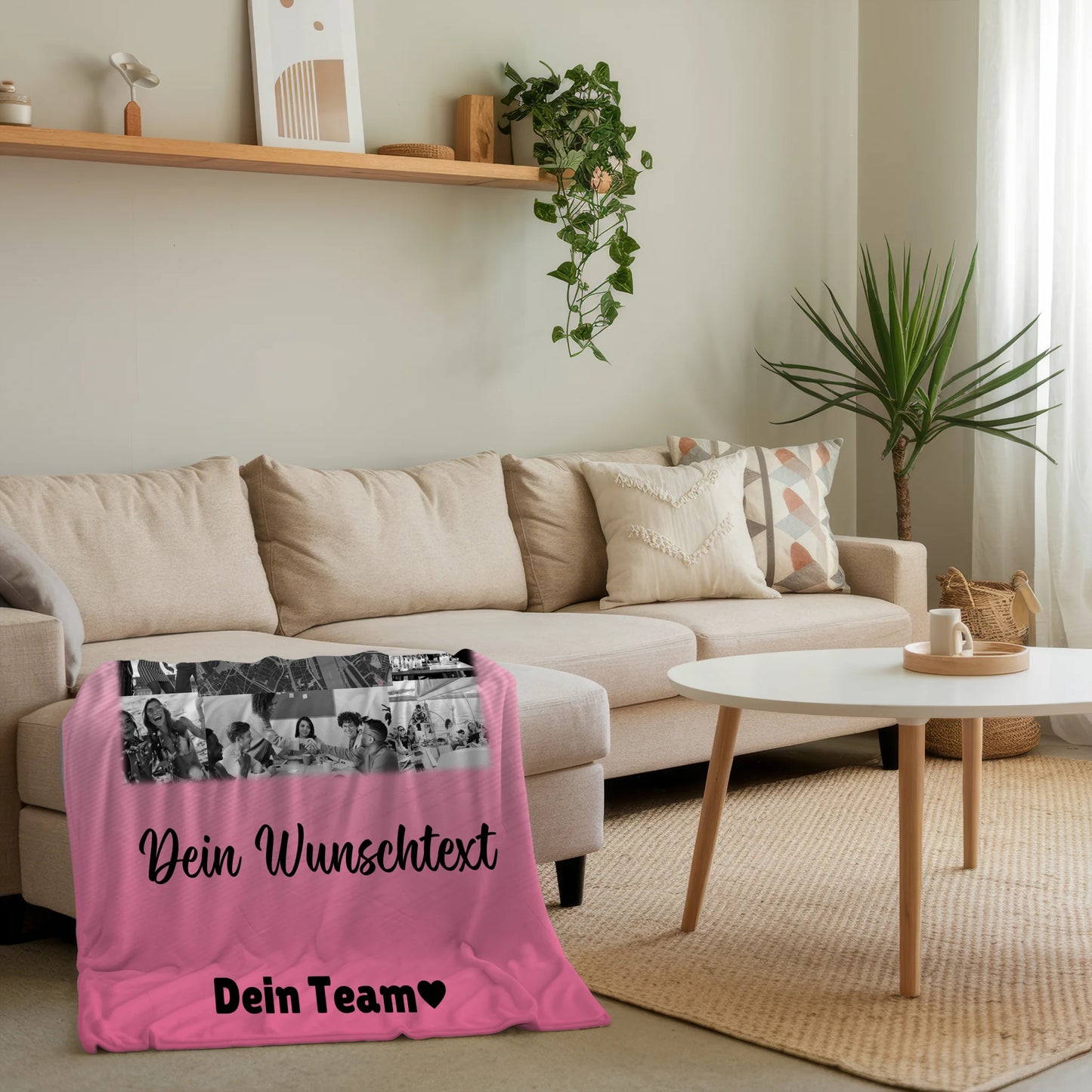 Personalisierte Kuscheldecke Mit Namen 10 Fotos Karte in der Mitte Wunschtext Geschenk 4
