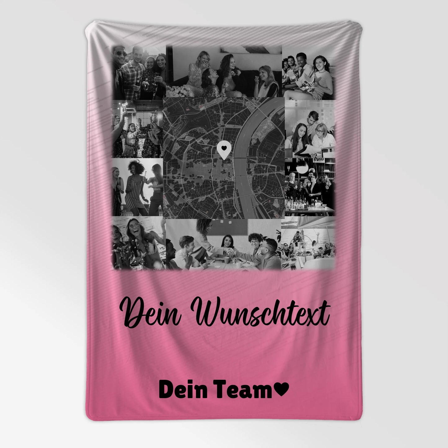 Personalisierte Kuscheldecke Mit Namen 10 Fotos Karte in der Mitte Wunschtext Geschenk 7