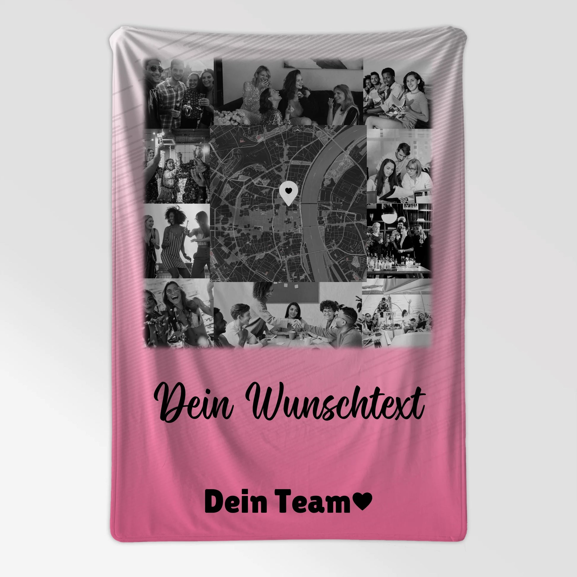 Personalisierte Kuscheldecke Mit Namen 10 Fotos Karte in der Mitte Wunschtext Geschenk 7