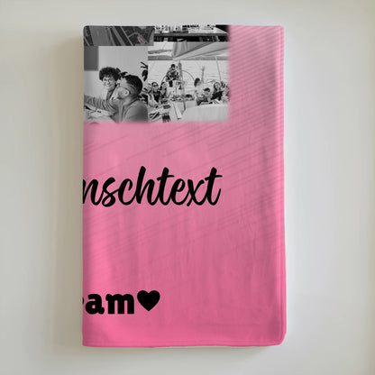 Personalisierte Kuscheldecke Mit Namen 10 Fotos Karte in der Mitte Wunschtext Geschenk 6