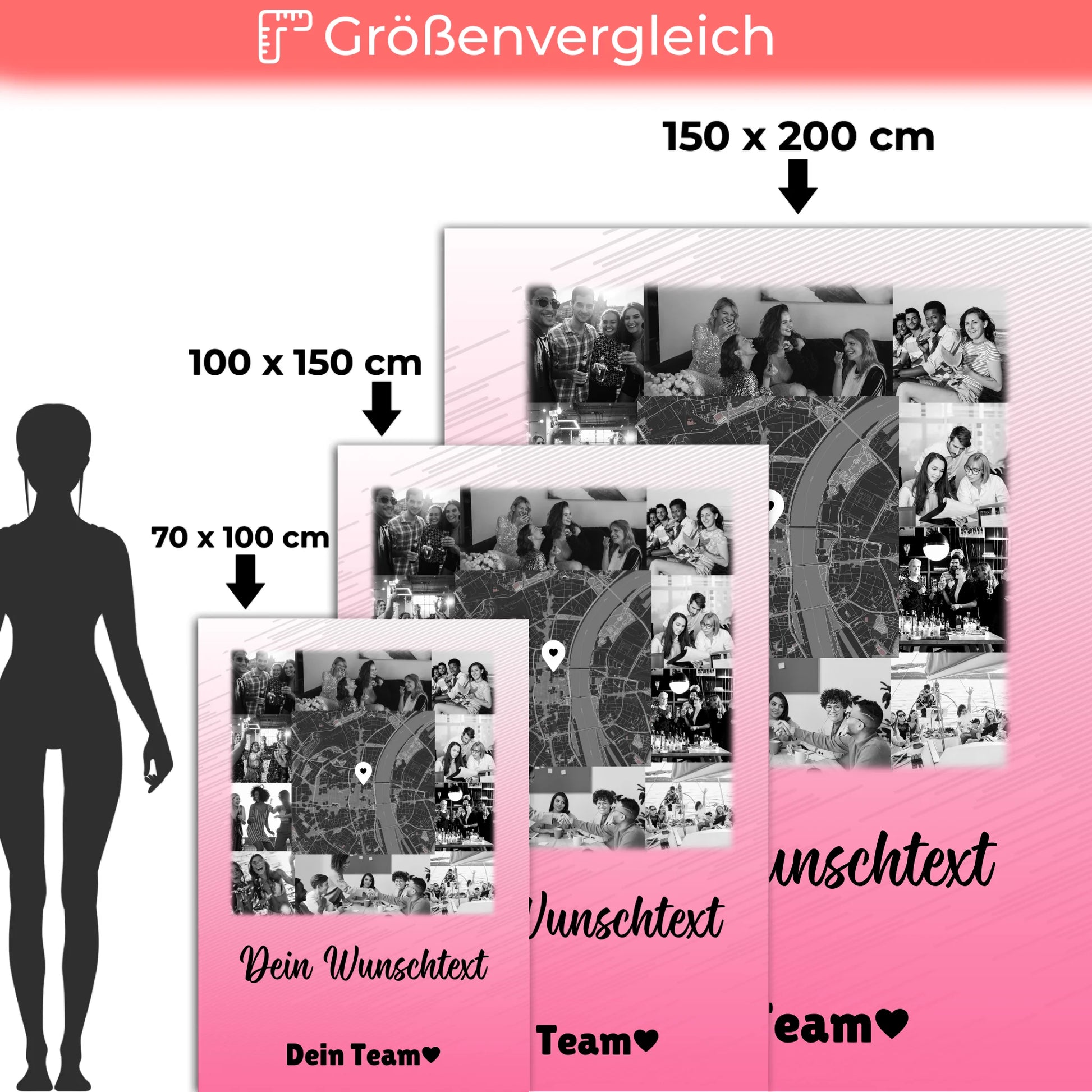 Personalisierte Kuscheldecke Mit Namen 10 Fotos Karte in der Mitte Wunschtext Geschenk 5