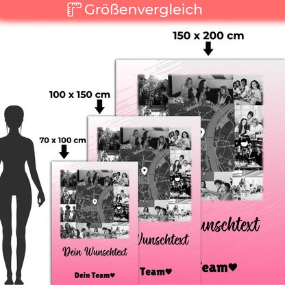 Personalisierte Kuscheldecke Mit Namen 10 Fotos Karte in der Mitte Wunschtext Geschenk 5