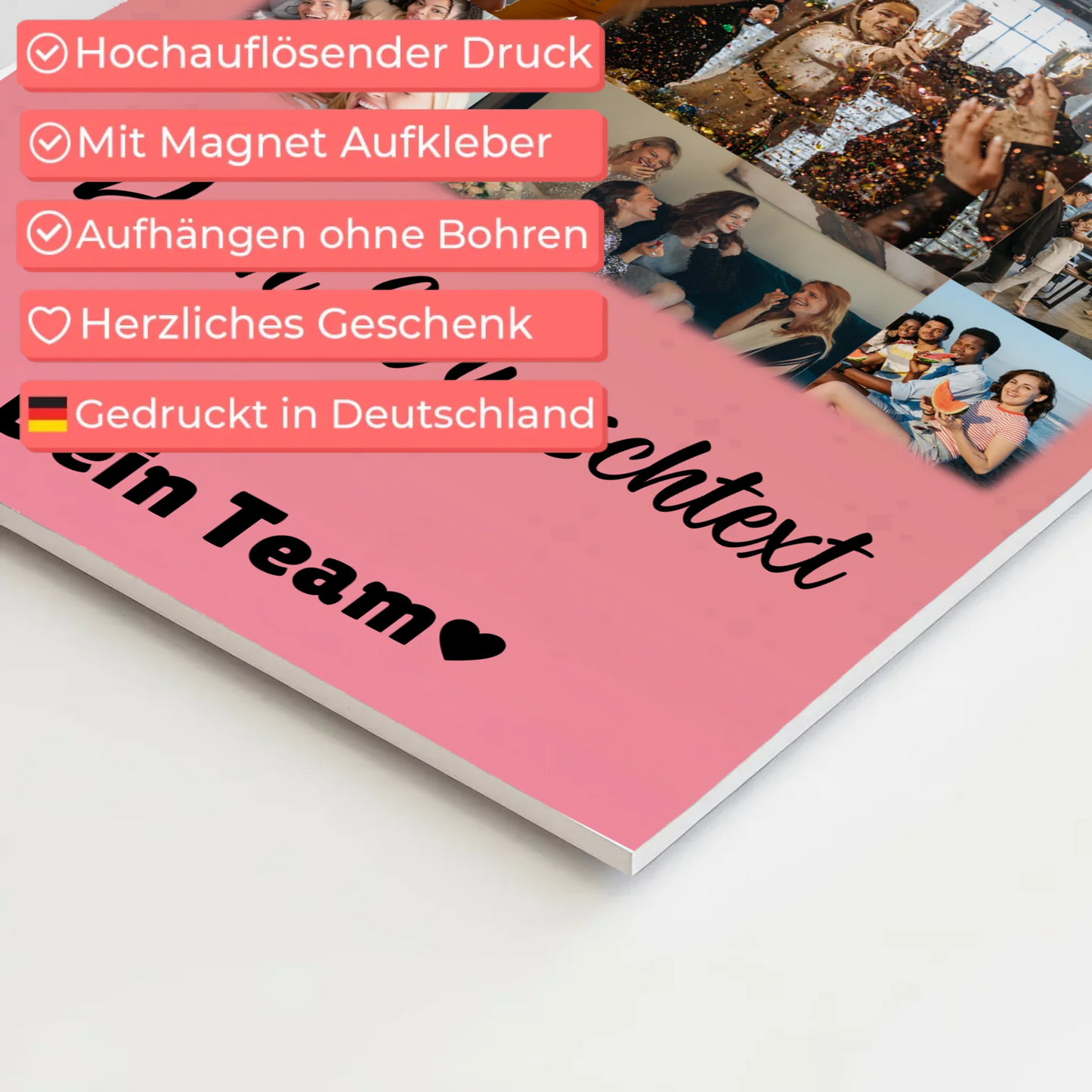 Personalisierbares Fotoboard Magnet Poster mit 11 Fotos Wunschtext Du bist mein Komisch 4