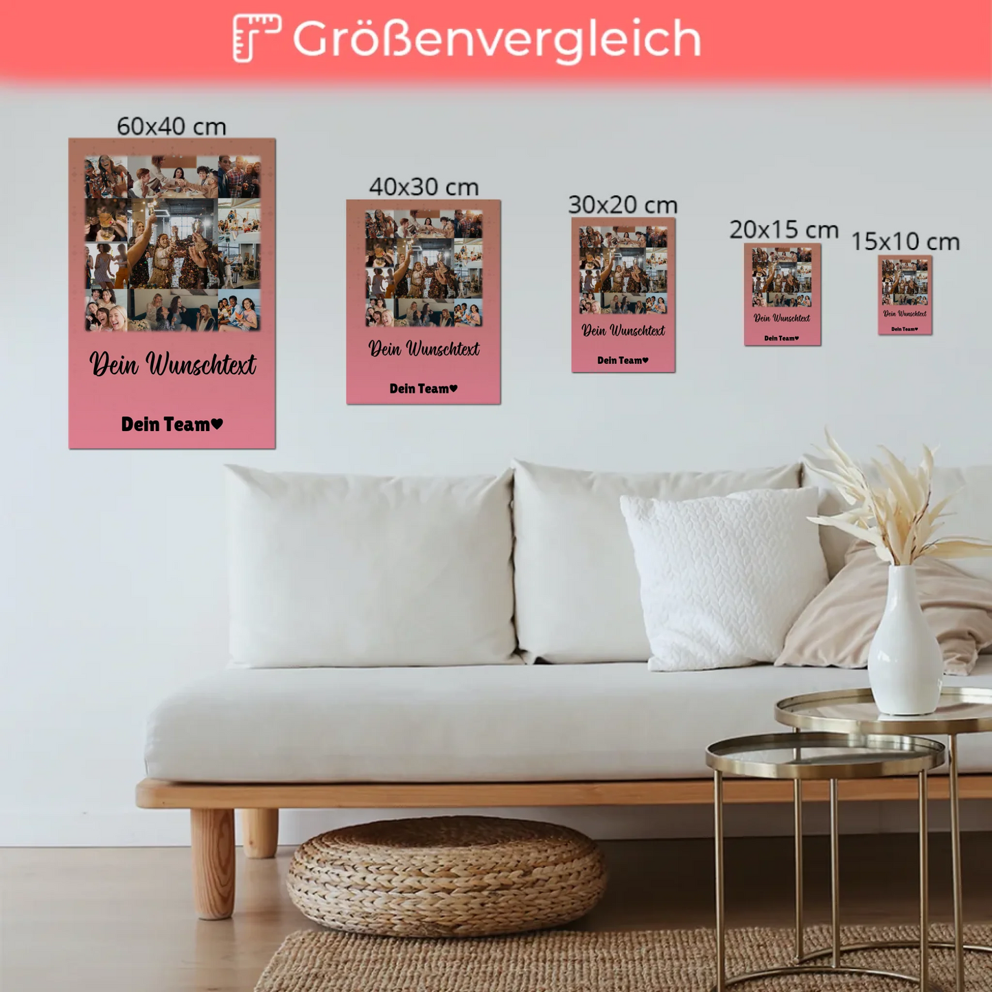 Personalisierbares Fotoboard Magnet Poster mit 11 Fotos Wunschtext Du bist mein Komisch