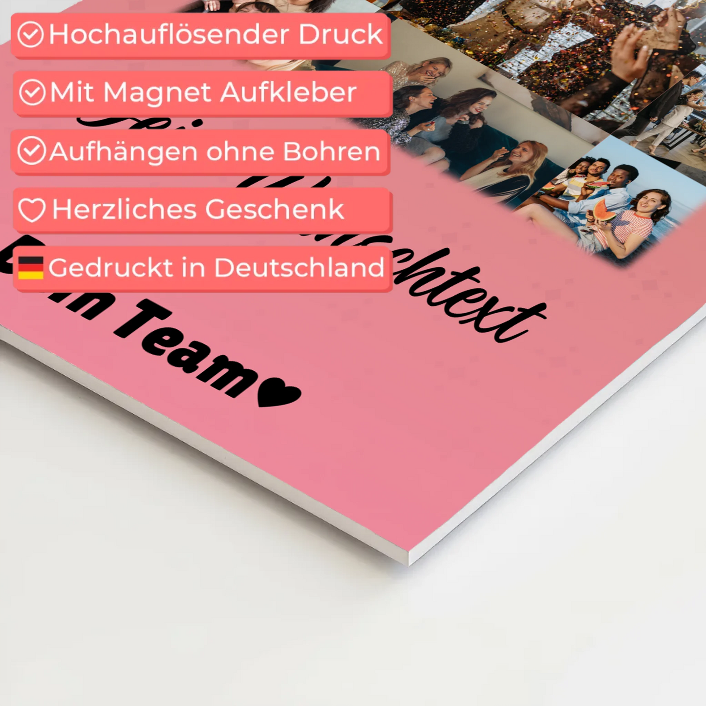 Personalisierbares Fotoboard Magnet Poster mit 11 Fotos Wunschtext Du bist mein Komisch 10