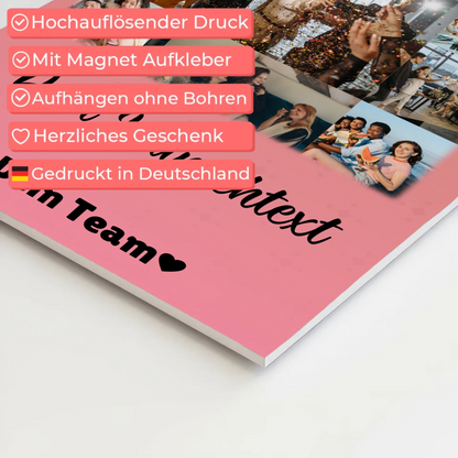 Personalisierbares Fotoboard Magnet Poster mit 11 Fotos Wunschtext Du bist mein Komisch