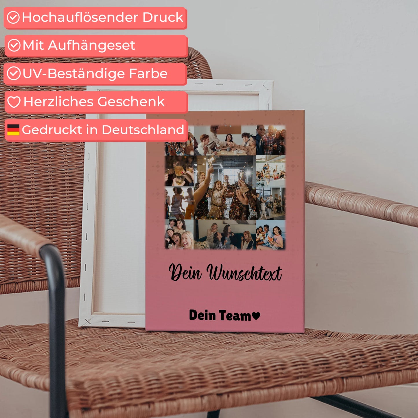 Leinwand Wandbild mit 11 Fotos Wunschtext Du bist mein Komisch personalisiertes Geschenk 5