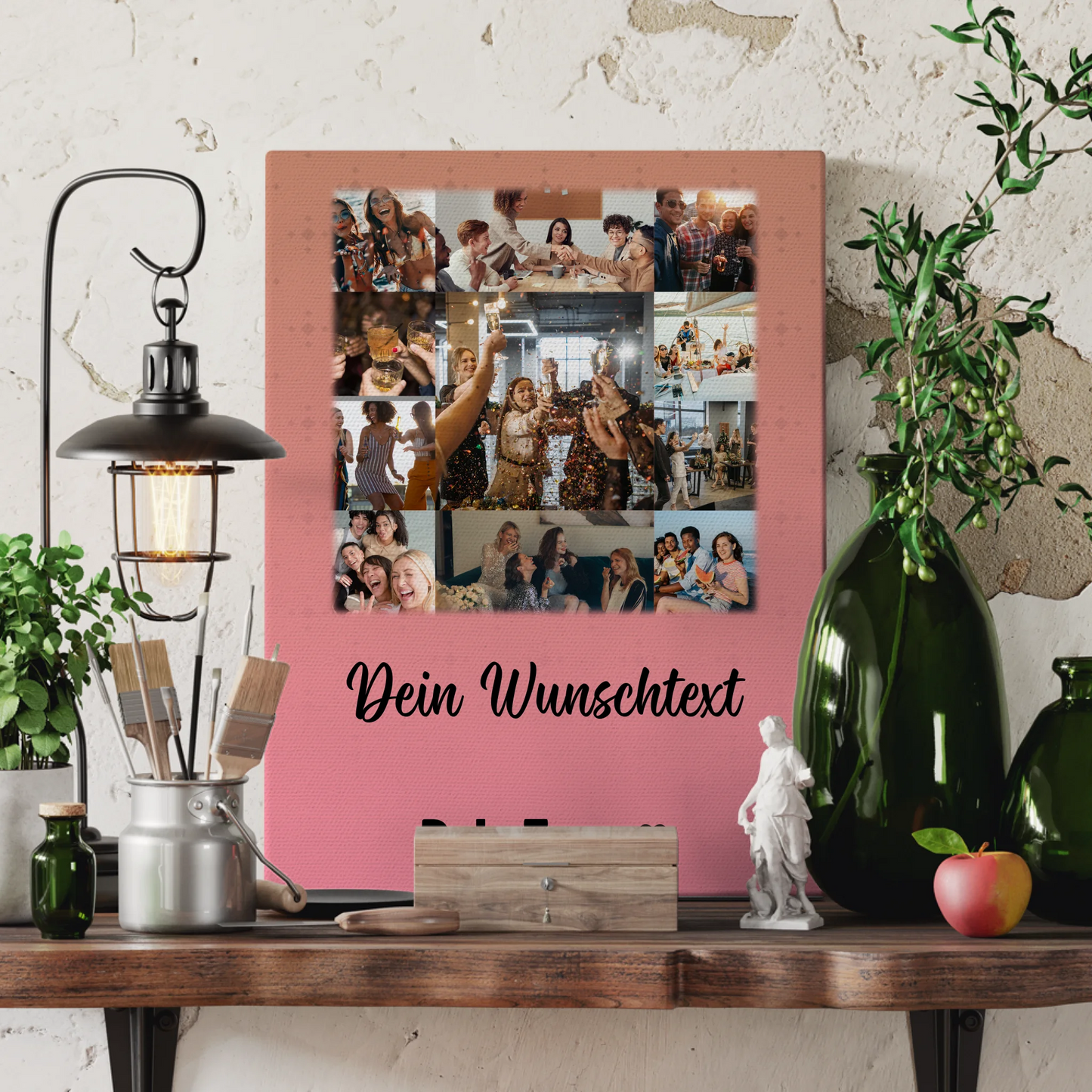 Leinwand Wandbild mit 11 Fotos Wunschtext Du bist mein Komisch personalisiertes Geschenk 3