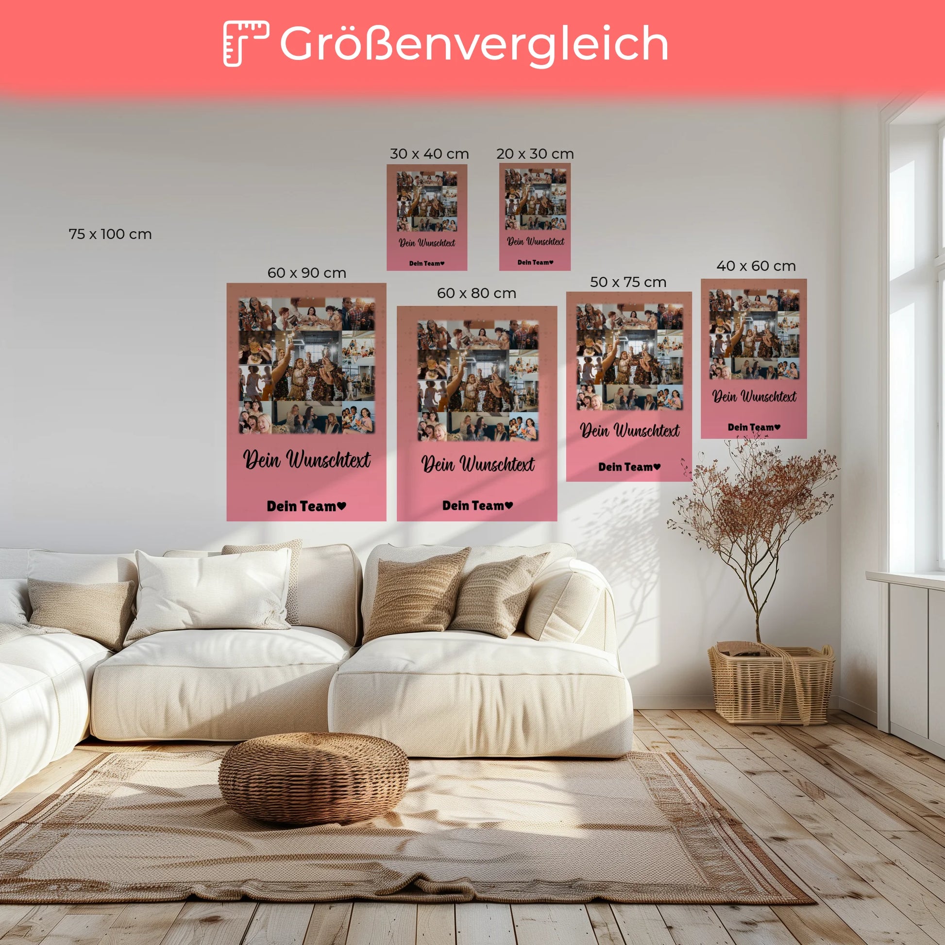 Leinwand Wandbild mit 11 Fotos Wunschtext Du bist mein Komisch personalisiertes Geschenk 6