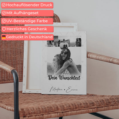 Mama Plakat Leinwand mit 4 Fotos 1 Kleines Herz Foto Wunschtext Einfach so personalisiertes Geschenk