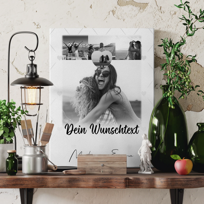 Mama Plakat Leinwand mit 4 Fotos 1 Kleines Herz Foto Wunschtext Einfach so personalisiertes Geschenk