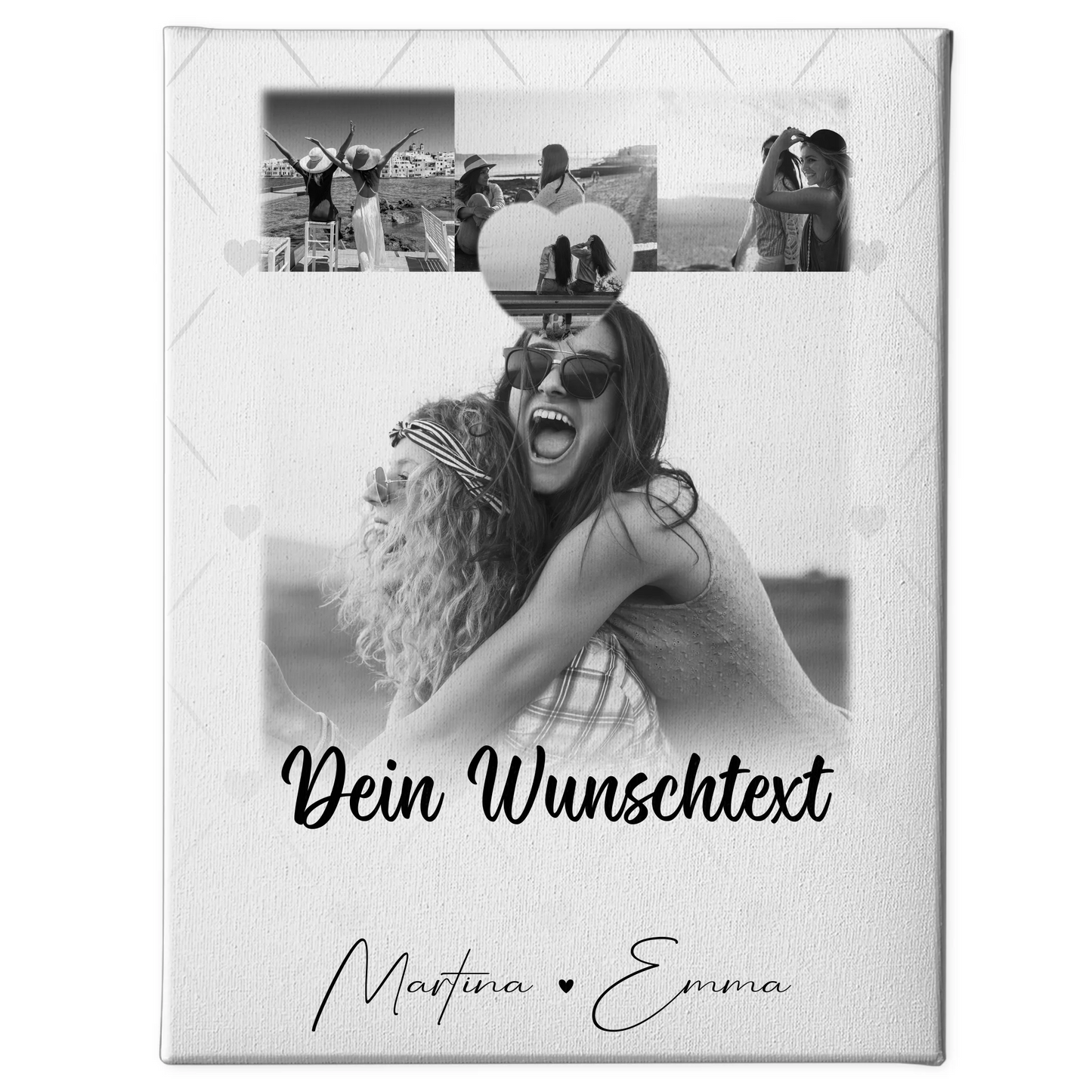 Mama Plakat Leinwand mit 4 Fotos 1 Kleines Herz Foto Wunschtext Einfach so personalisiertes Geschenk