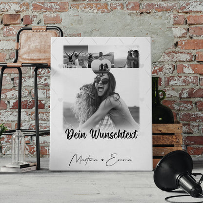 Mama Plakat Leinwand mit 4 Fotos 1 Kleines Herz Foto Wunschtext Einfach so personalisiertes Geschenk