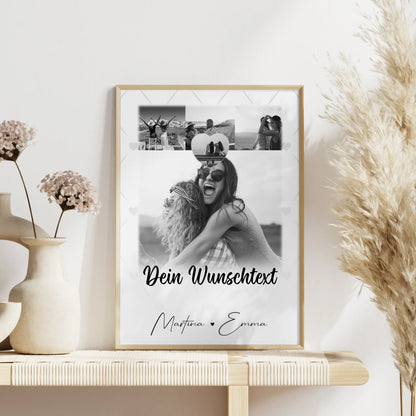 Poster Für Mama mit 4 Fotos und 1 Kleines Herz Foto und Wunschtext Einfach so