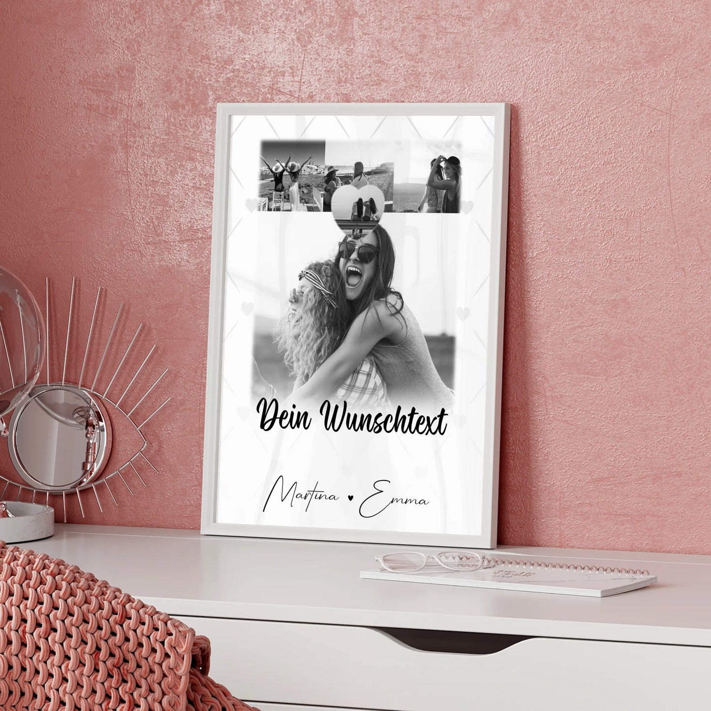 Poster Für Mama mit 4 Fotos und 1 Kleines Herz Foto und Wunschtext Einfach so