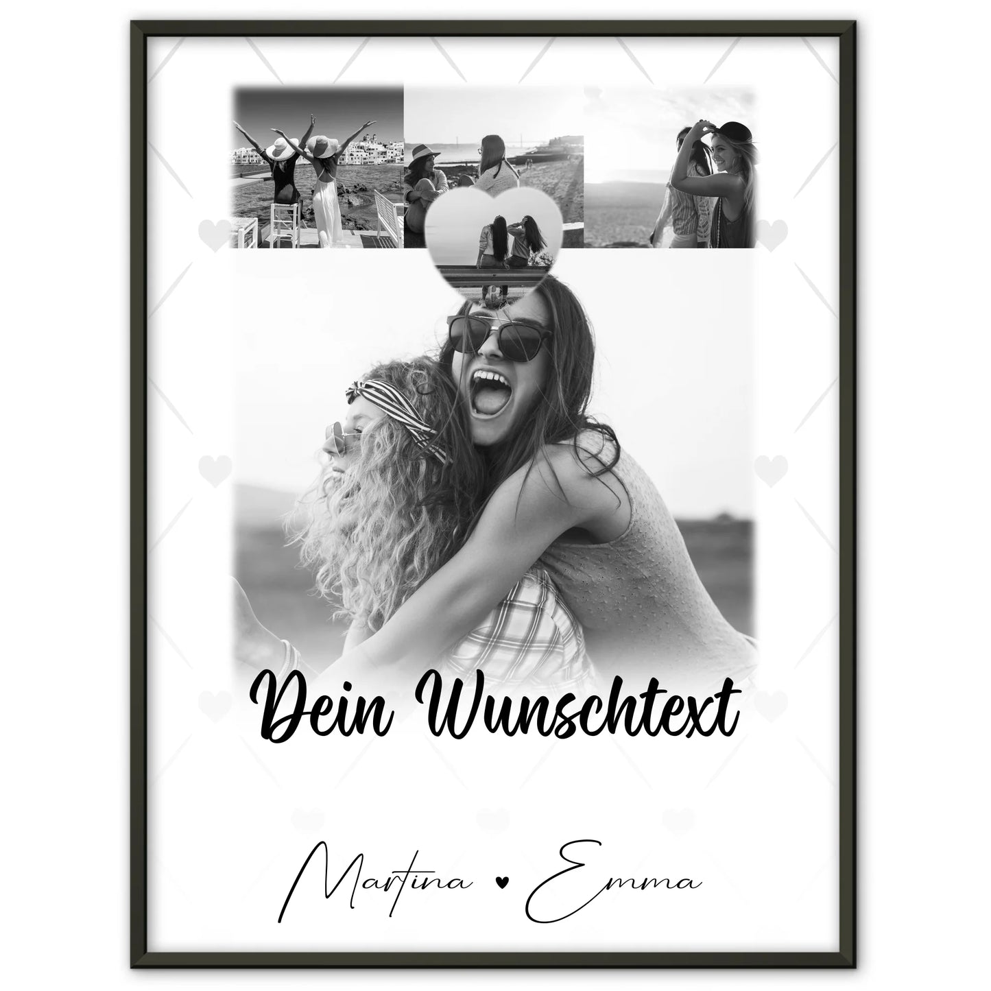 Poster Für Mama mit 4 Fotos und 1 Kleines Herz Foto und Wunschtext Einfach so