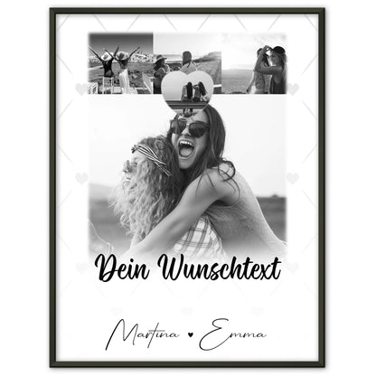 Poster Für Mama mit 4 Fotos und 1 Kleines Herz Foto und Wunschtext Einfach so