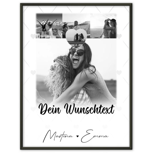 Poster Für Mama mit 4 Fotos und 1 Kleines Herz Foto und Wunschtext Einfach so