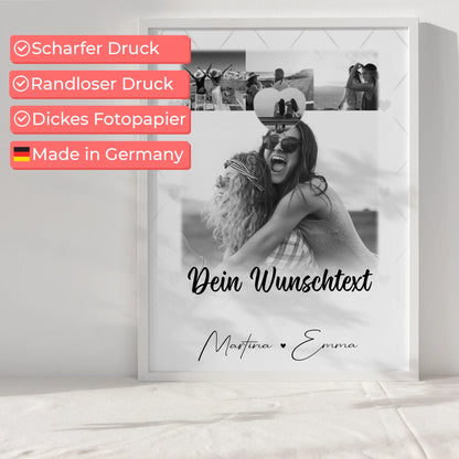 Poster Für Mama mit 4 Fotos und 1 Kleines Herz Foto und Wunschtext Einfach so