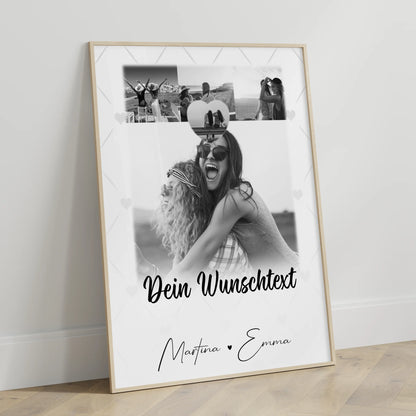 Poster Für Mama mit 4 Fotos und 1 Kleines Herz Foto und Wunschtext Einfach so