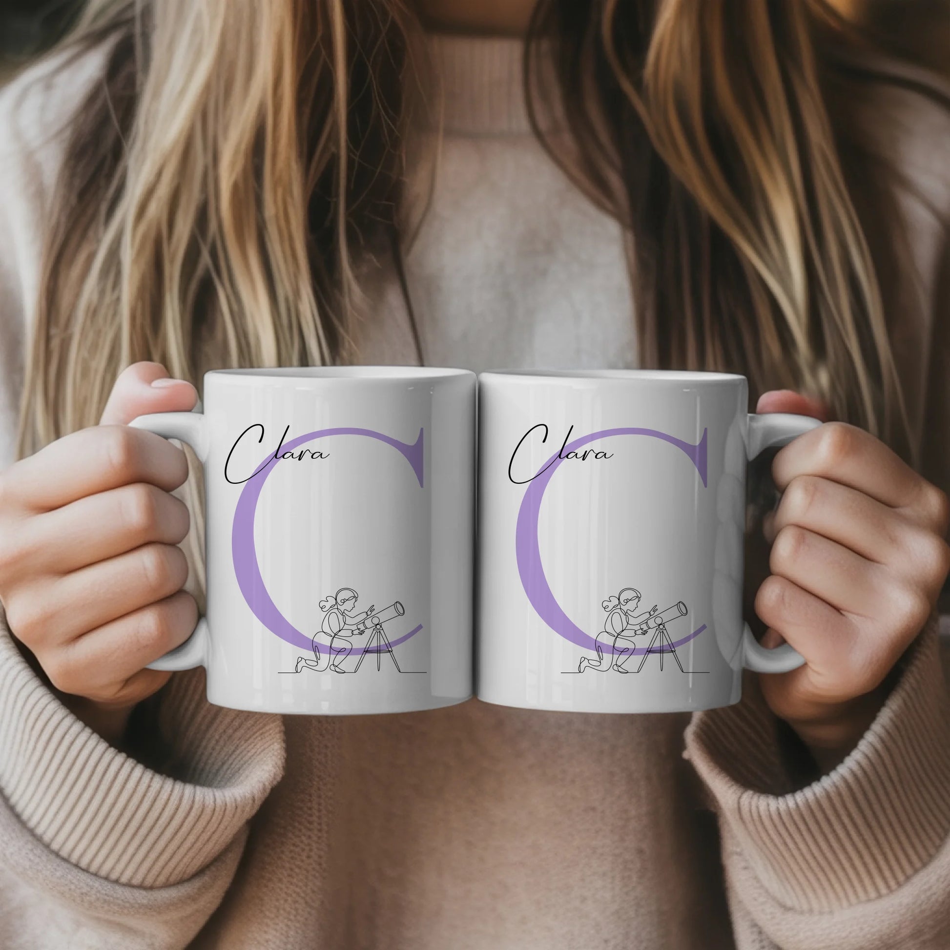 Ausgefallene Tassen Mit Name Lineart Astronomin Astronomie Personalisierte Geschenke 5